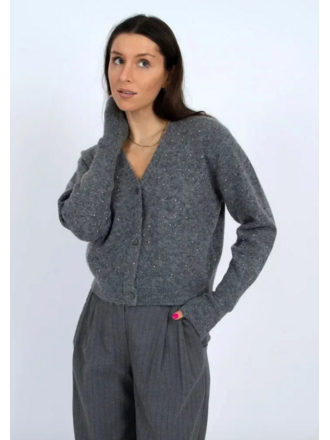 RD Style Grey Glitter Cardigan