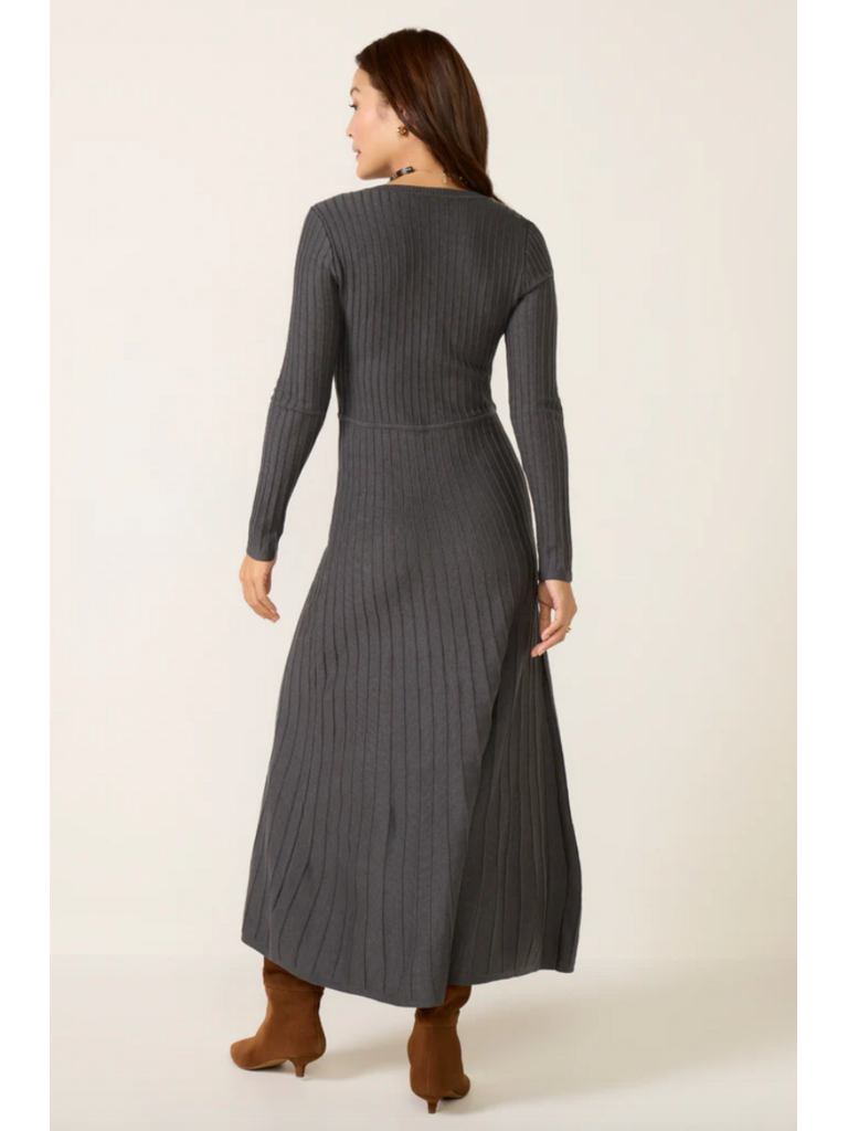 Z Supply Knit Charcoal Midi Dress