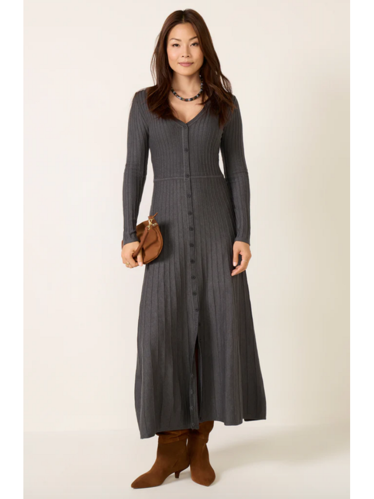 Z Supply Knit Charcoal Midi Dress