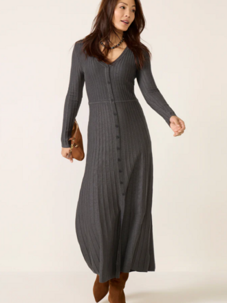 Z Supply Knit Charcoal Midi Dress