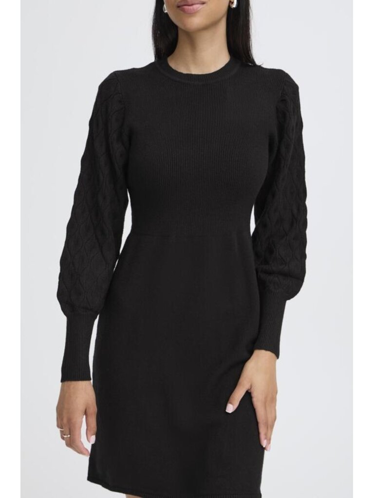 B. Young Black Cable Knit Dress