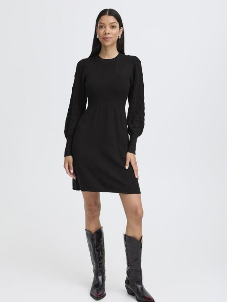 B. Young Black Cable Knit Dress