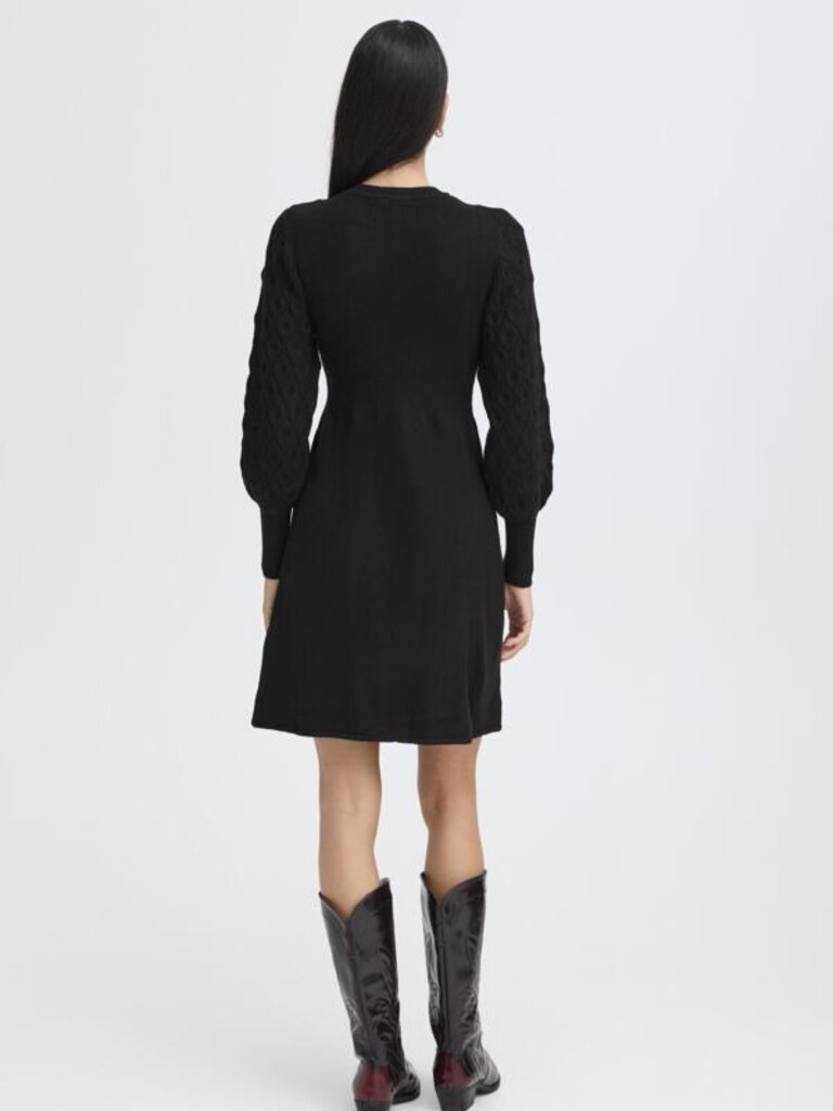 B. Young Black Cable Knit Dress