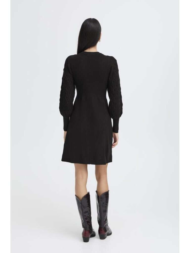 B. Young Black Cable Knit Dress