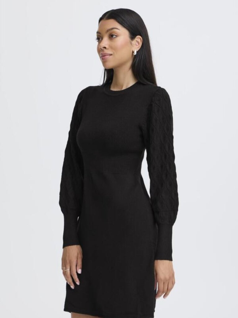 B. Young Black Cable Knit Dress