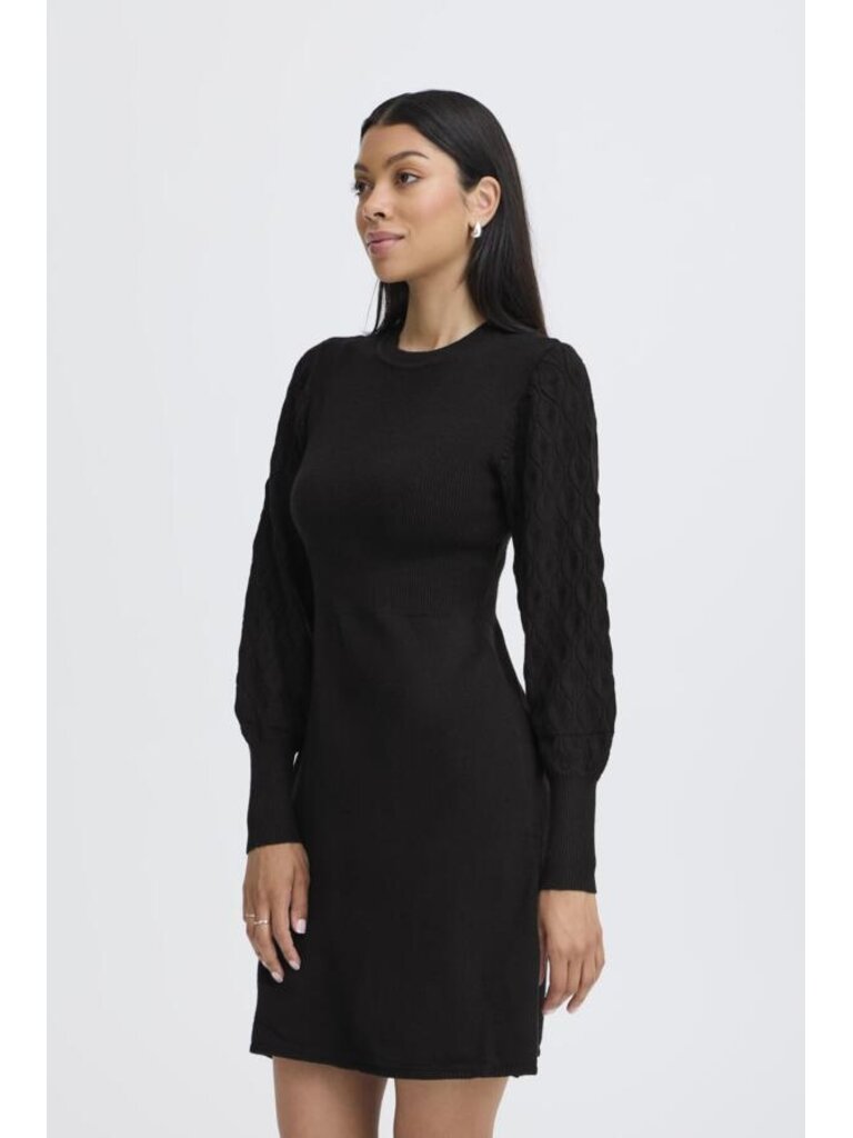B. Young Black Cable Knit Dress