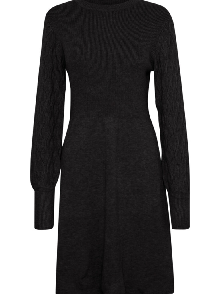 B. Young Black Cable Knit Dress