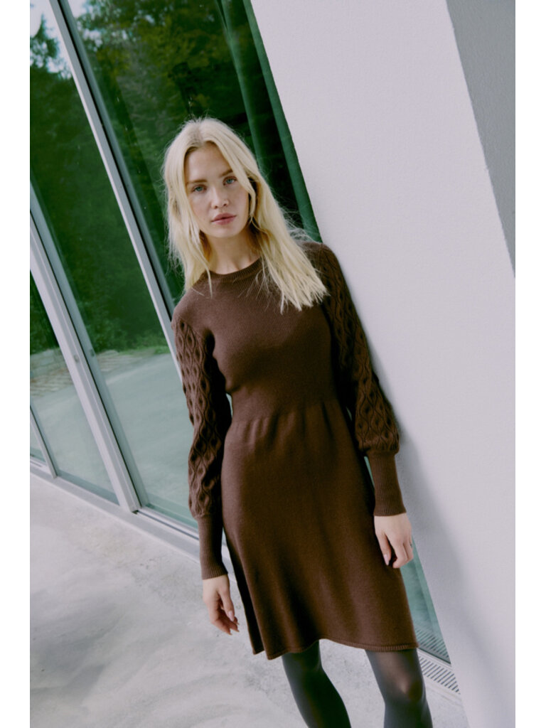 B. Young Brown Knit Dress
