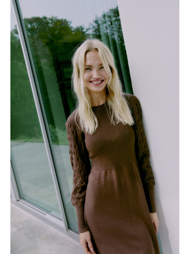 B. Young Brown Knit Dress