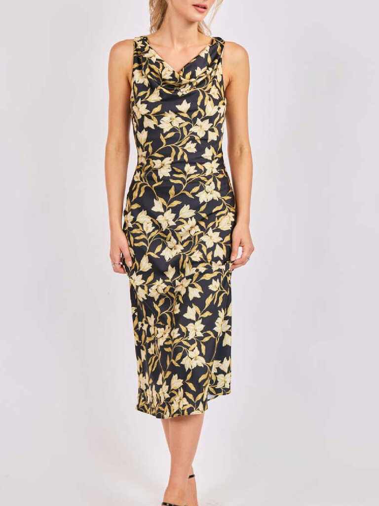 Sadie & Sage Cowl Neck Floral Midi