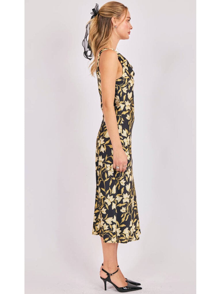 Sadie & Sage Cowl Neck Floral Midi