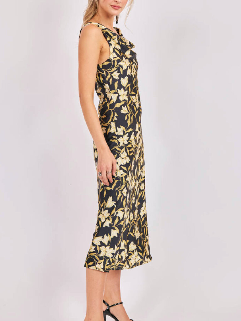 Sadie & Sage Cowl Neck Floral Midi