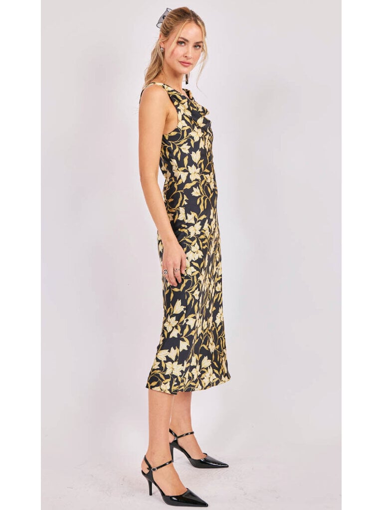 Sadie & Sage Cowl Neck Floral Midi