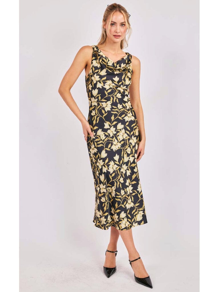 Sadie & Sage Cowl Neck Floral Midi