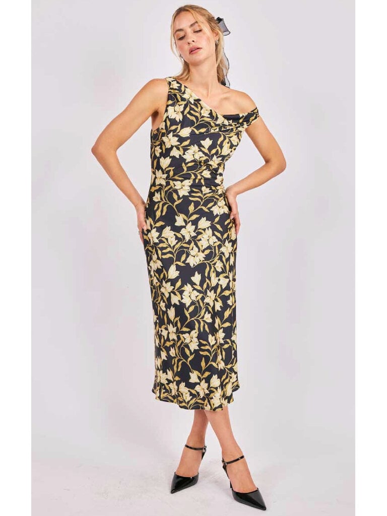 Sadie & Sage Cowl Neck Floral Midi