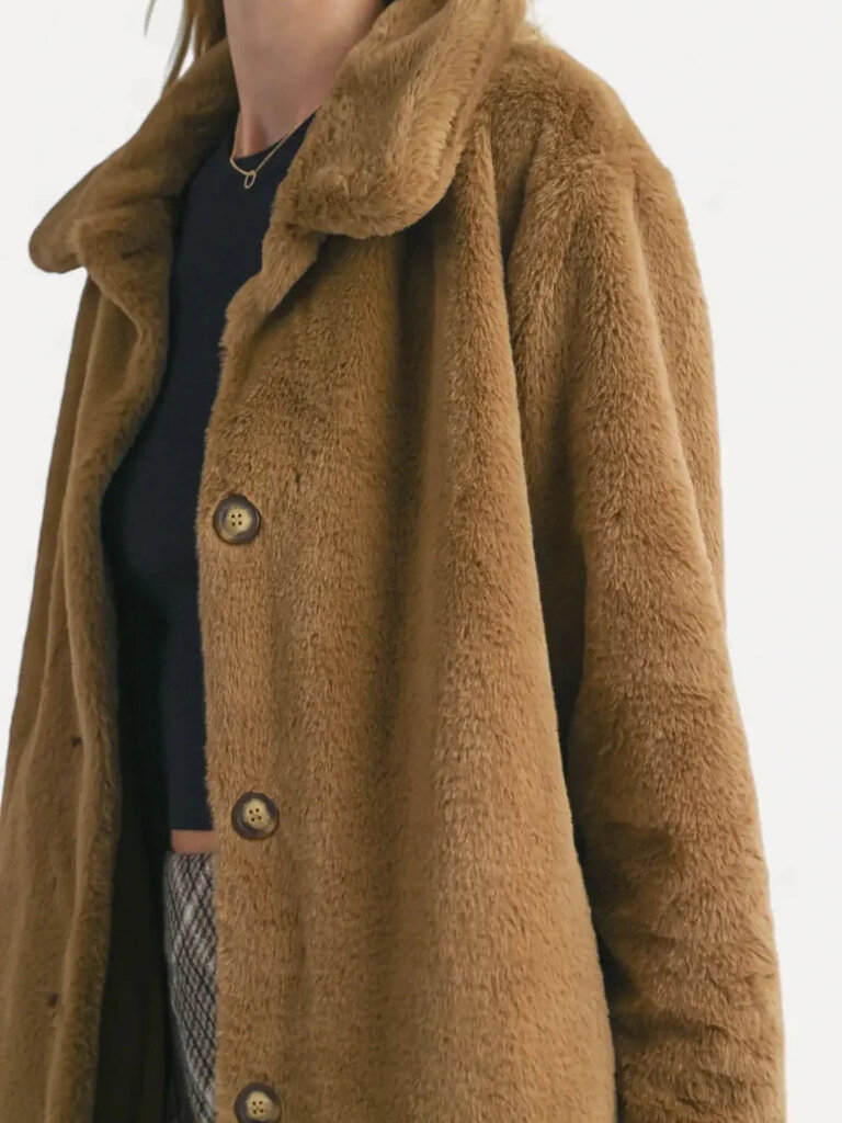 Sadie & Sage Golden Faux Fur Coat