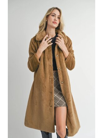 Sadie & Sage Golden Faux Fur Coat