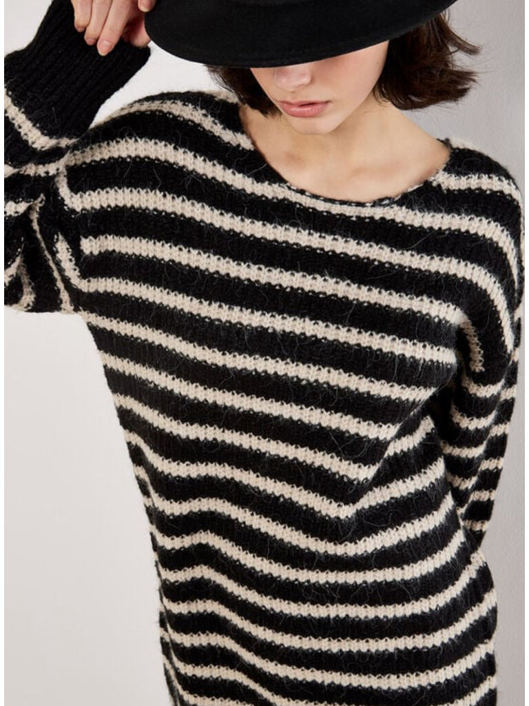 Apricot Oversized Stripe Sweater Dress