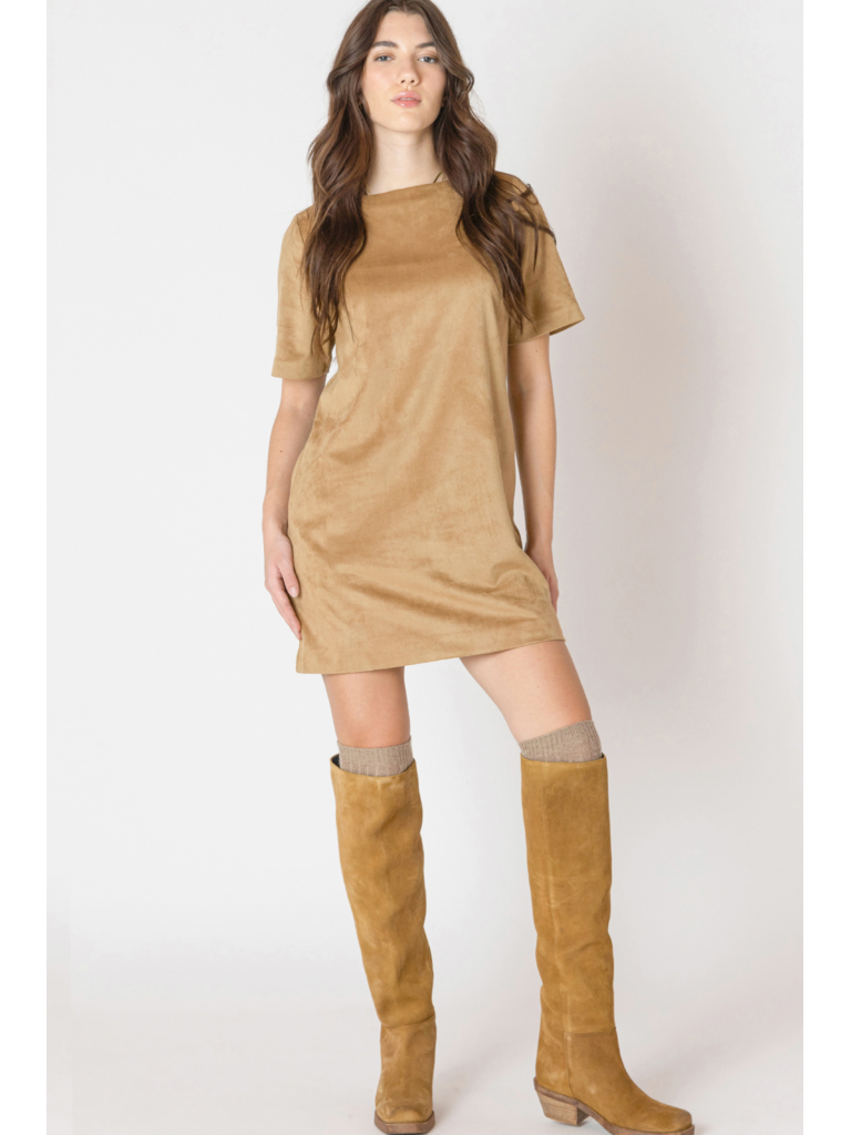 Dex Golden Sueded Dress