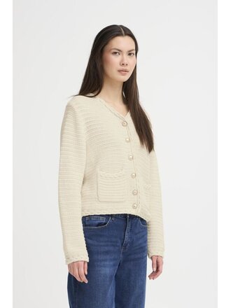 ICHI Cream Knit Cardigan