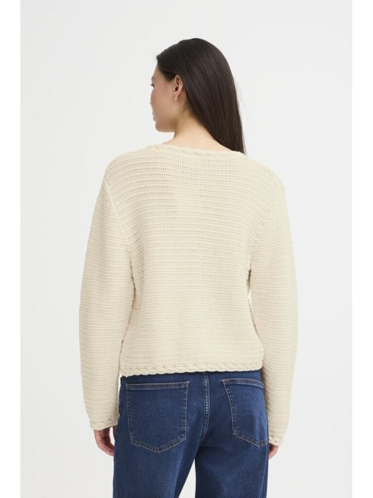 ICHI Cream Knit Cardigan