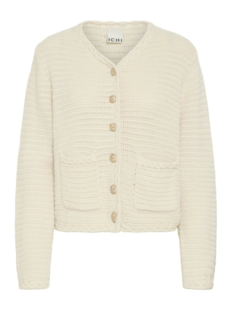 ICHI Cream Knit Cardigan