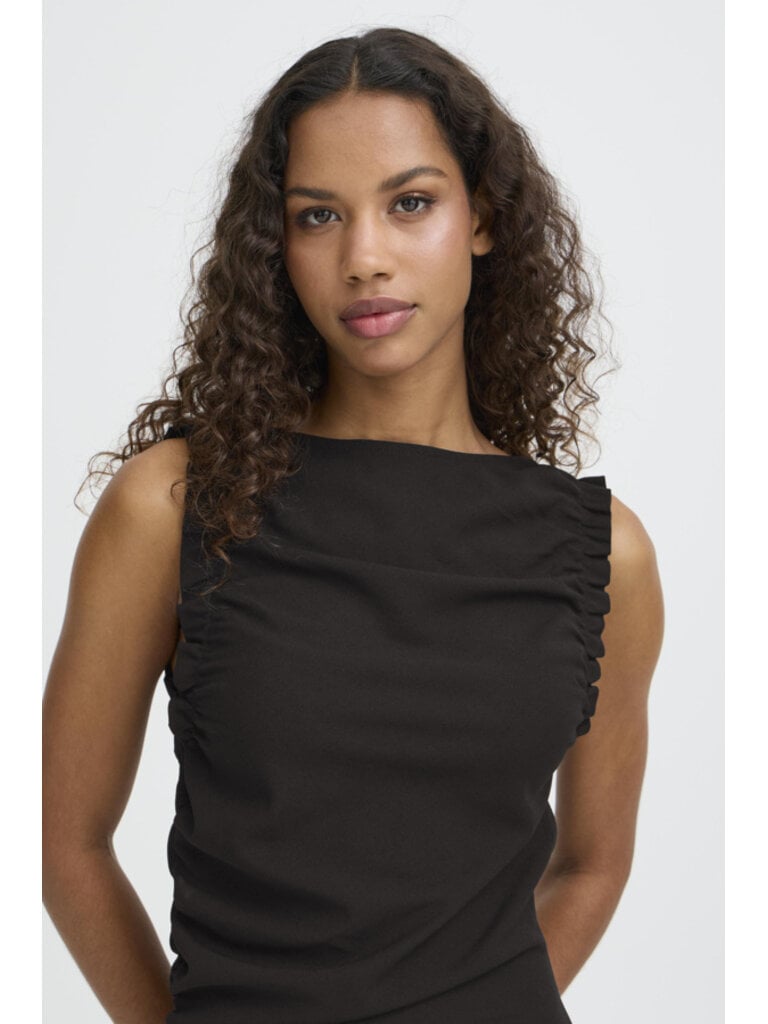 ICHI Ruffle Trim Midi