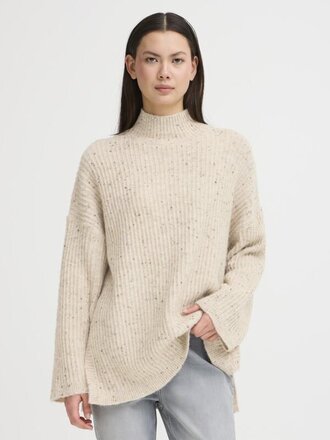 ICHI Speckled Beige Knit