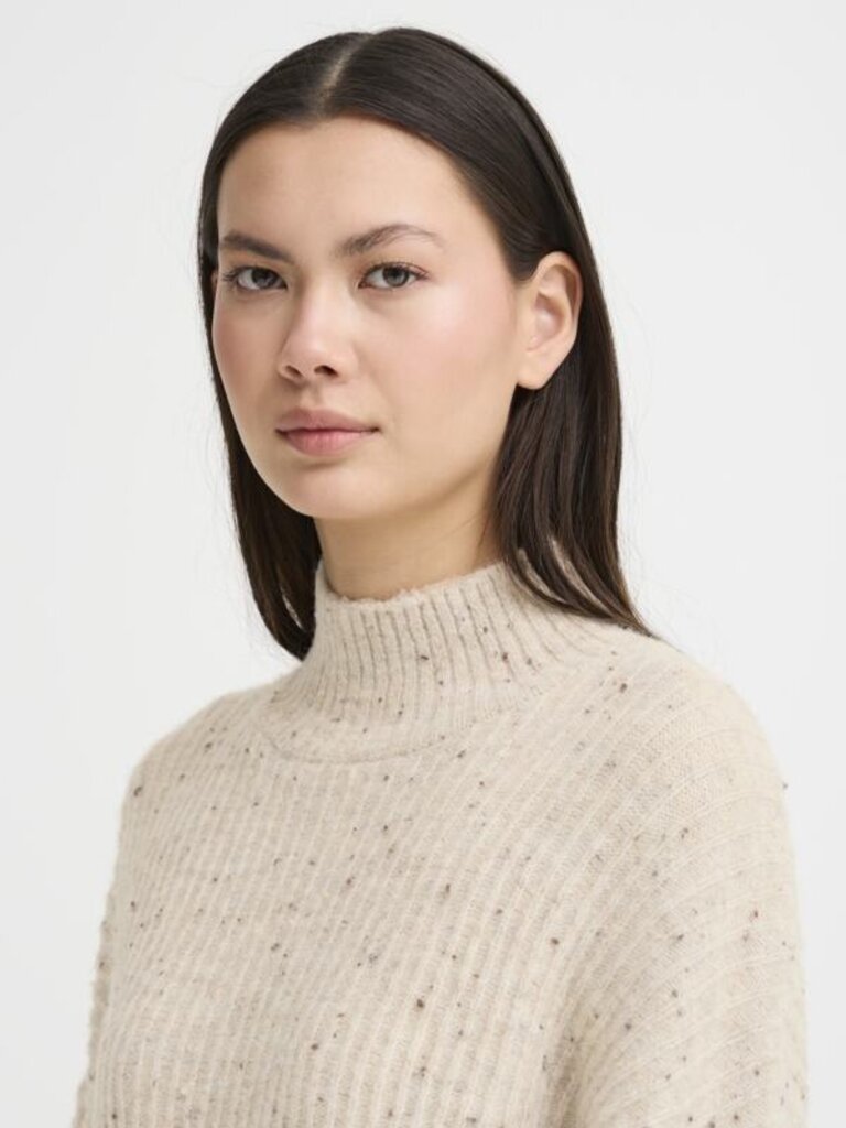 ICHI Speckled Beige Knit