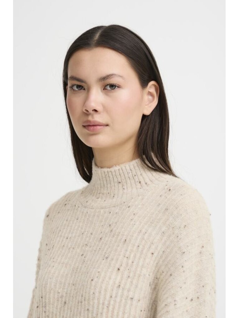ICHI Speckled Beige Knit