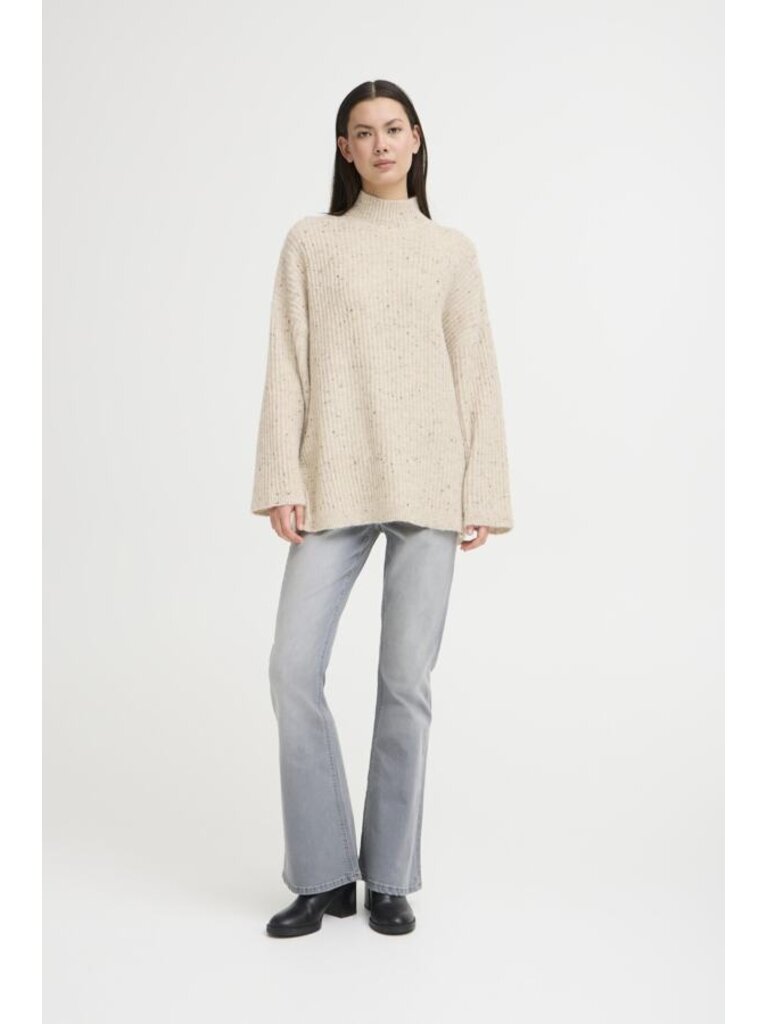 ICHI Speckled Beige Knit