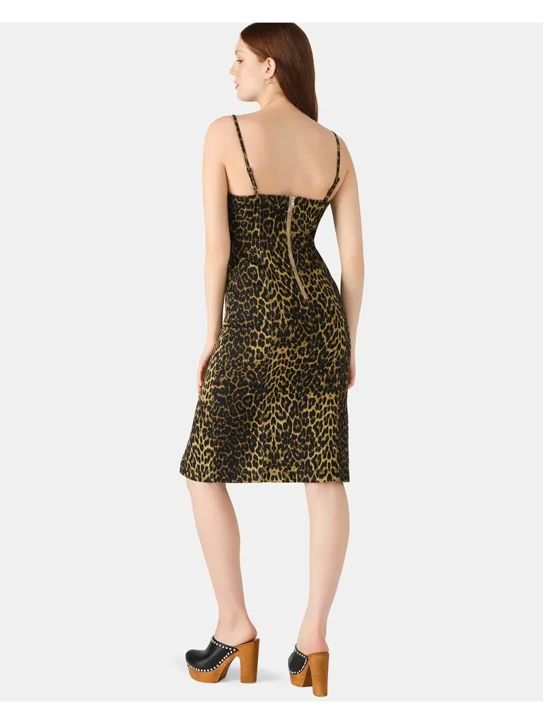 Steve Madden Spot Denim Fitted Midi