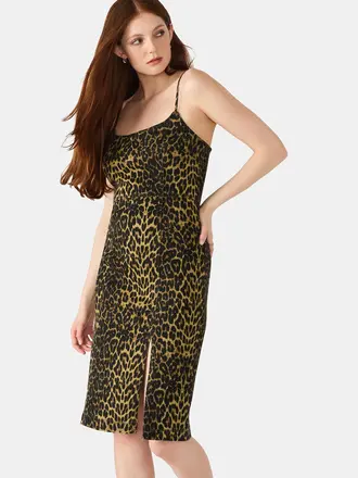 Steve Madden Spot Denim Fitted Midi