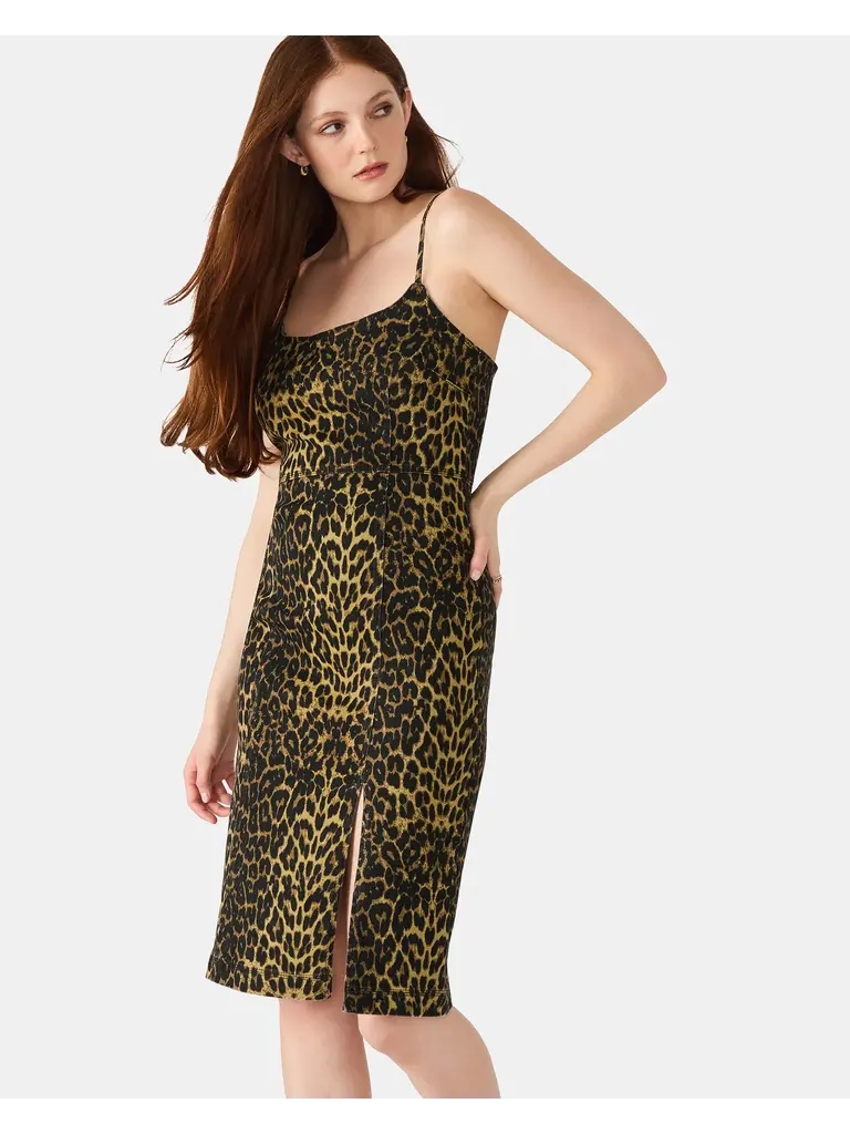 Steve Madden Spot Denim Fitted Midi