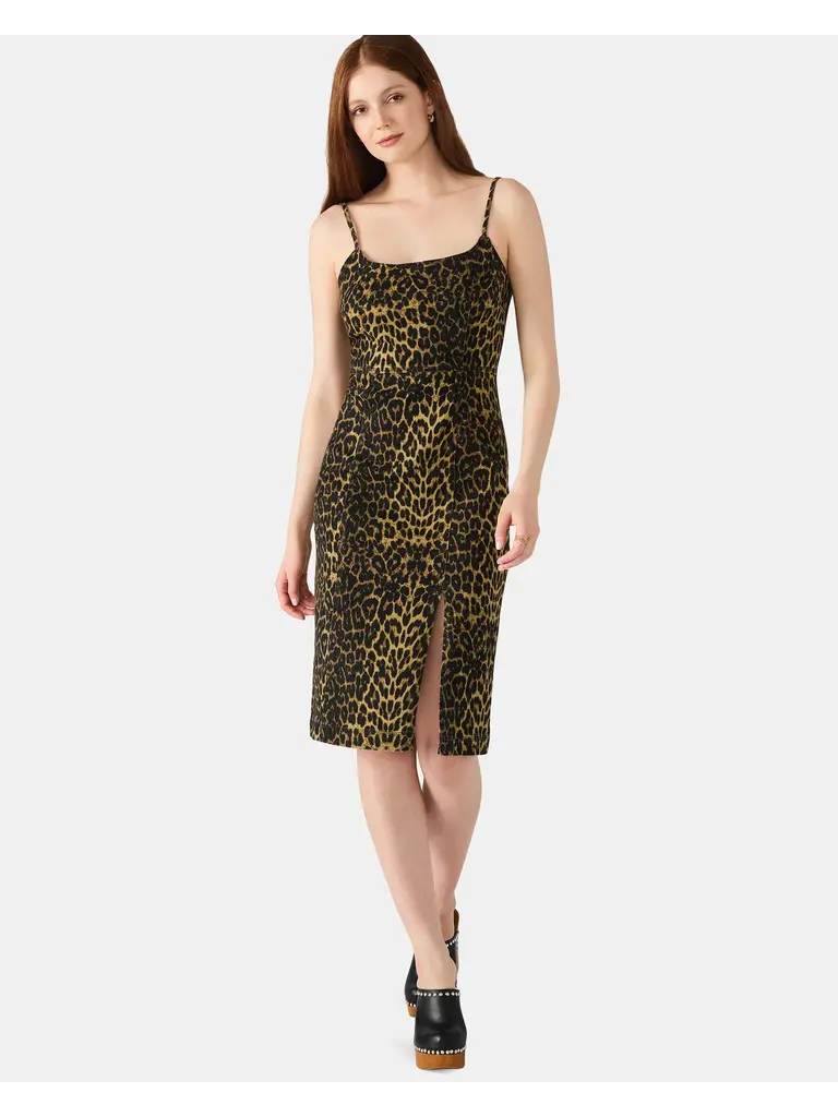 Steve Madden Spot Denim Fitted Midi