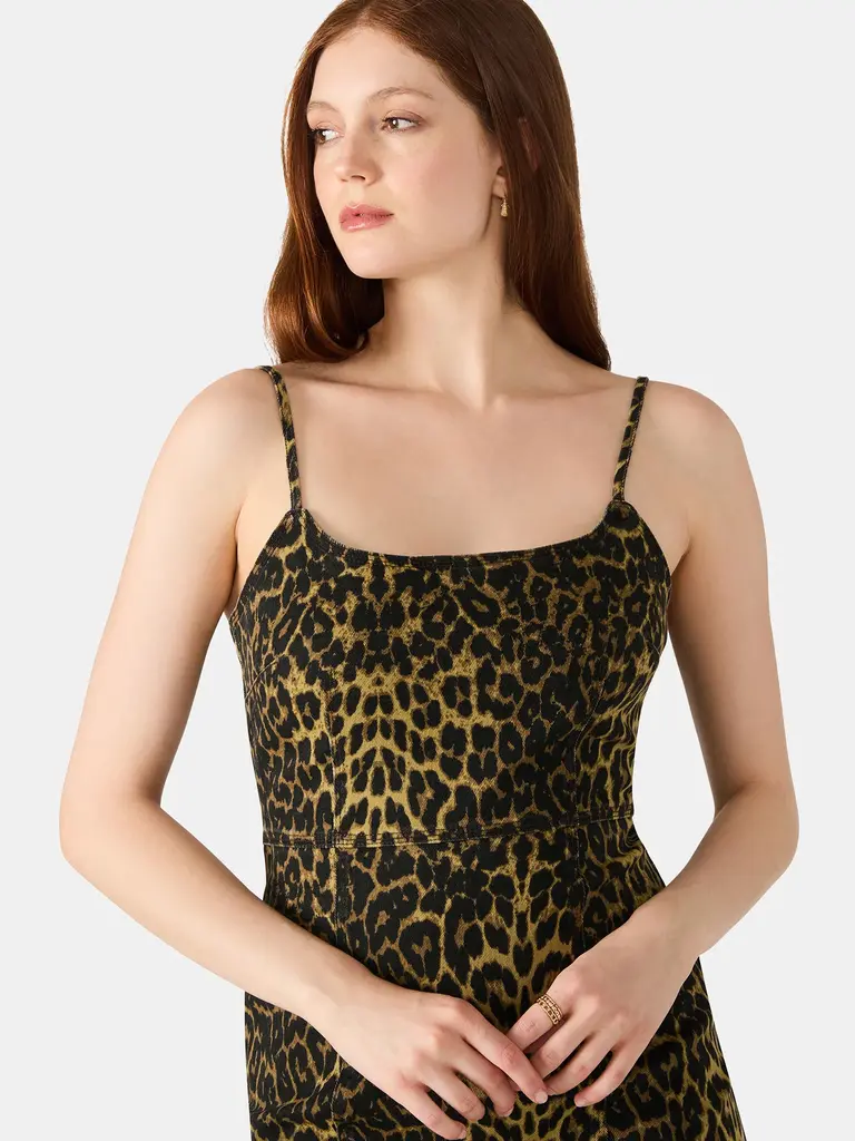 Steve Madden Spot Denim Fitted Midi