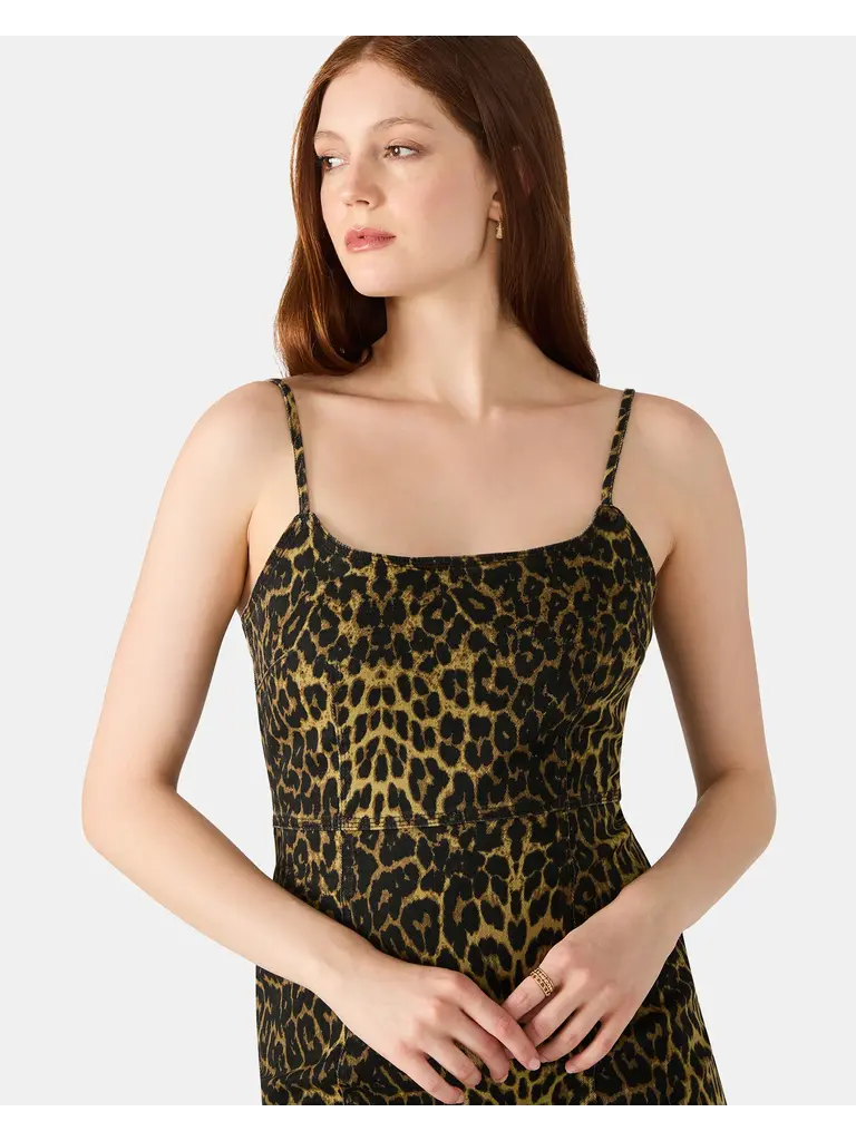 Steve Madden Spot Denim Fitted Midi