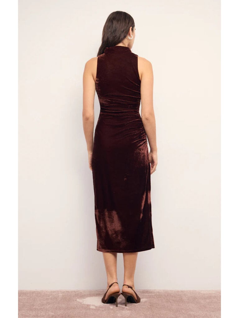 Mink Pink Chocolate Velvet Midi Dress