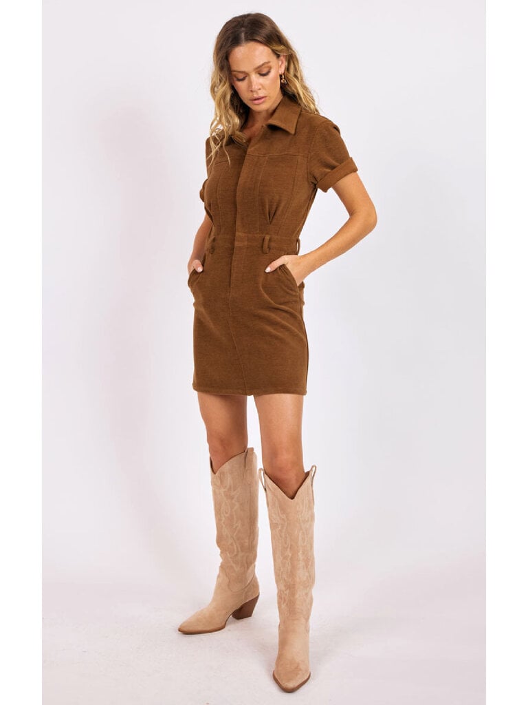 Sage The Label Velvet Brown Cord Mini