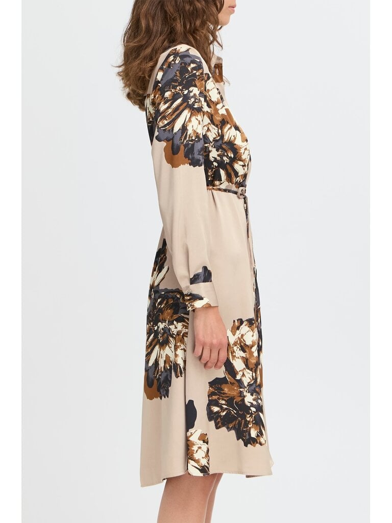 B. Young Silky Taupe Floral Dress