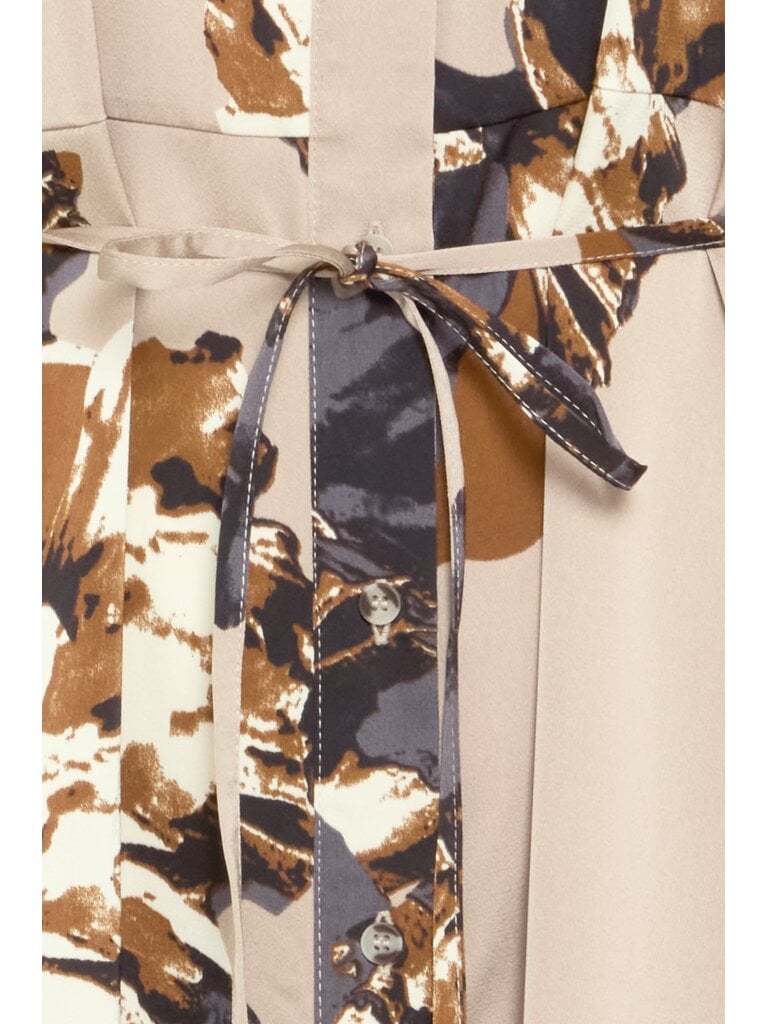 B. Young Silky Taupe Floral Dress