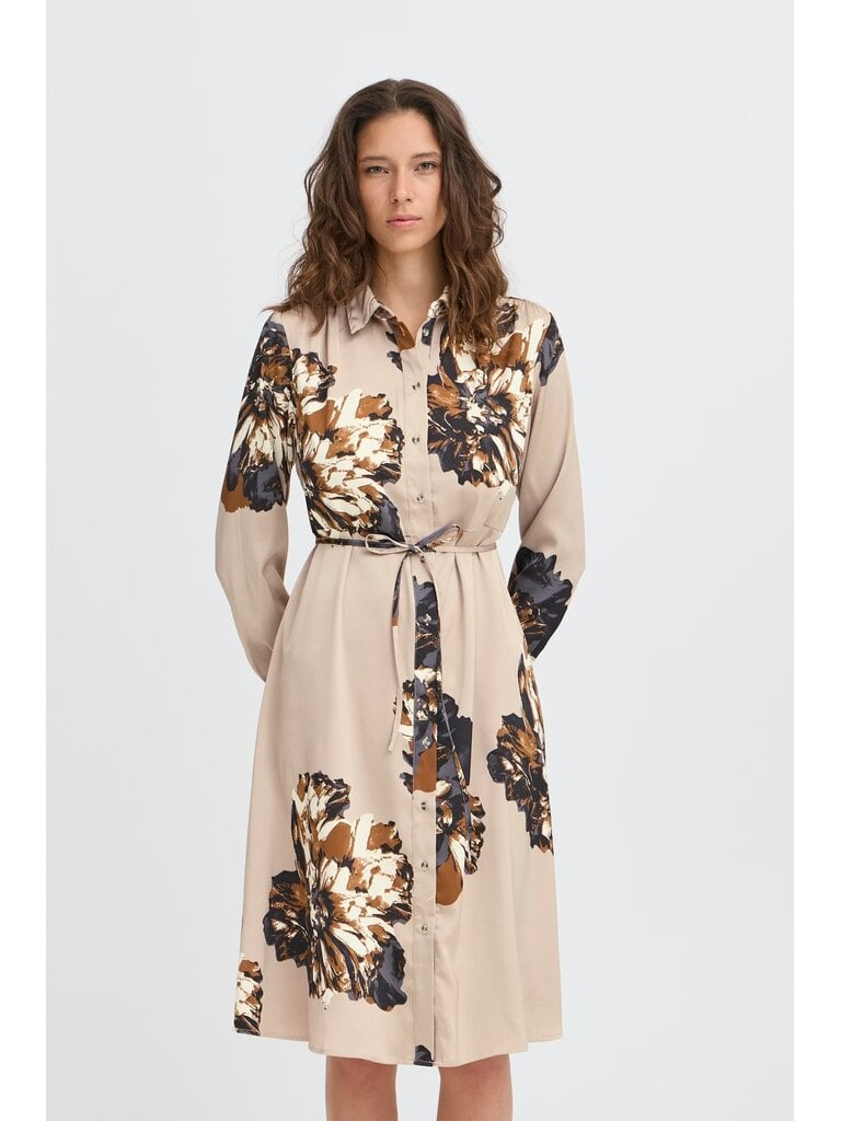 B. Young Silky Taupe Floral Dress
