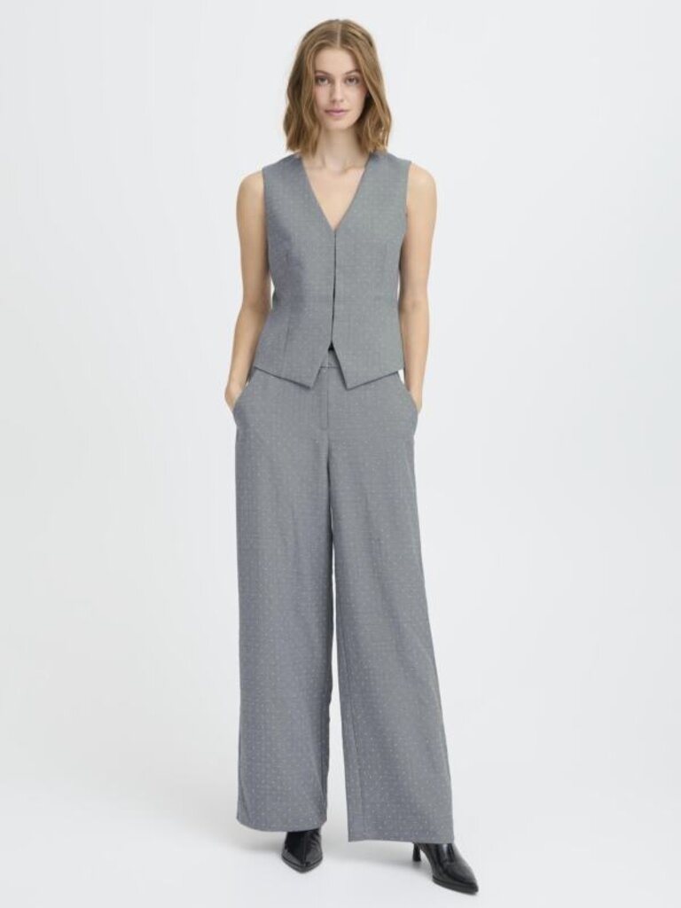 ICHI Grey Glitter Trouser