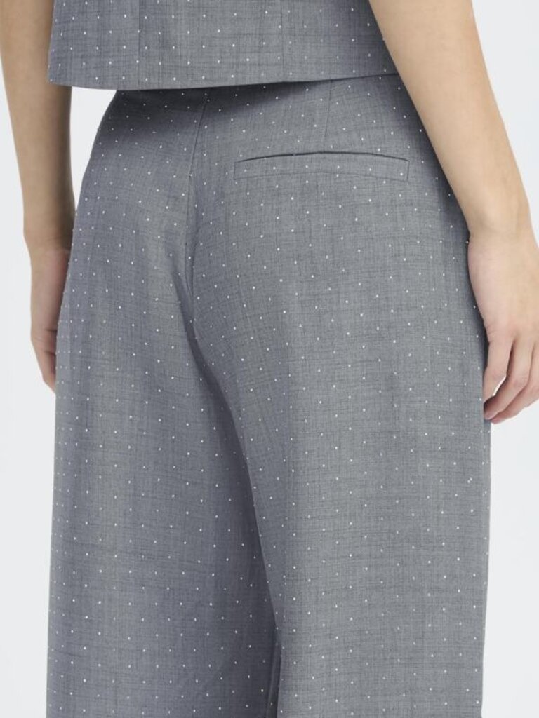 ICHI Grey Glitter Trouser