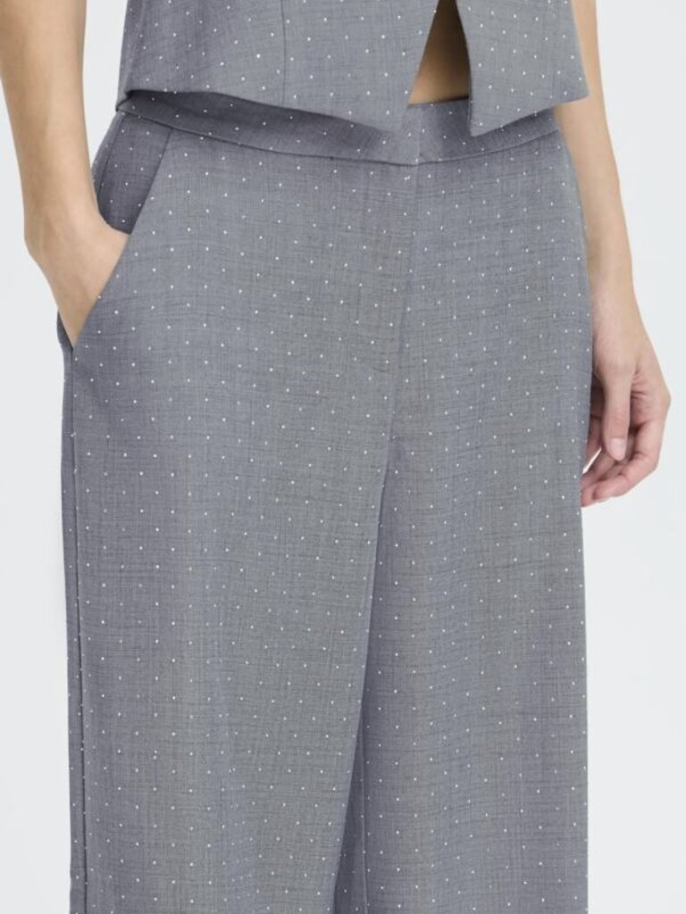 ICHI Grey Glitter Trouser