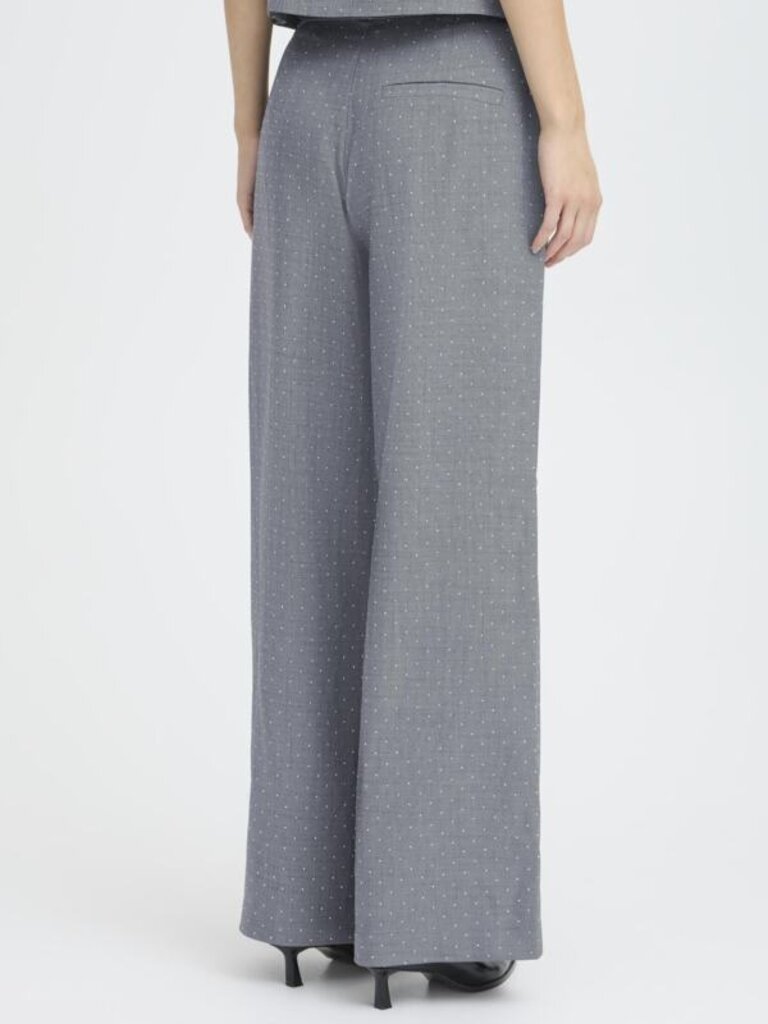 ICHI Grey Glitter Trouser