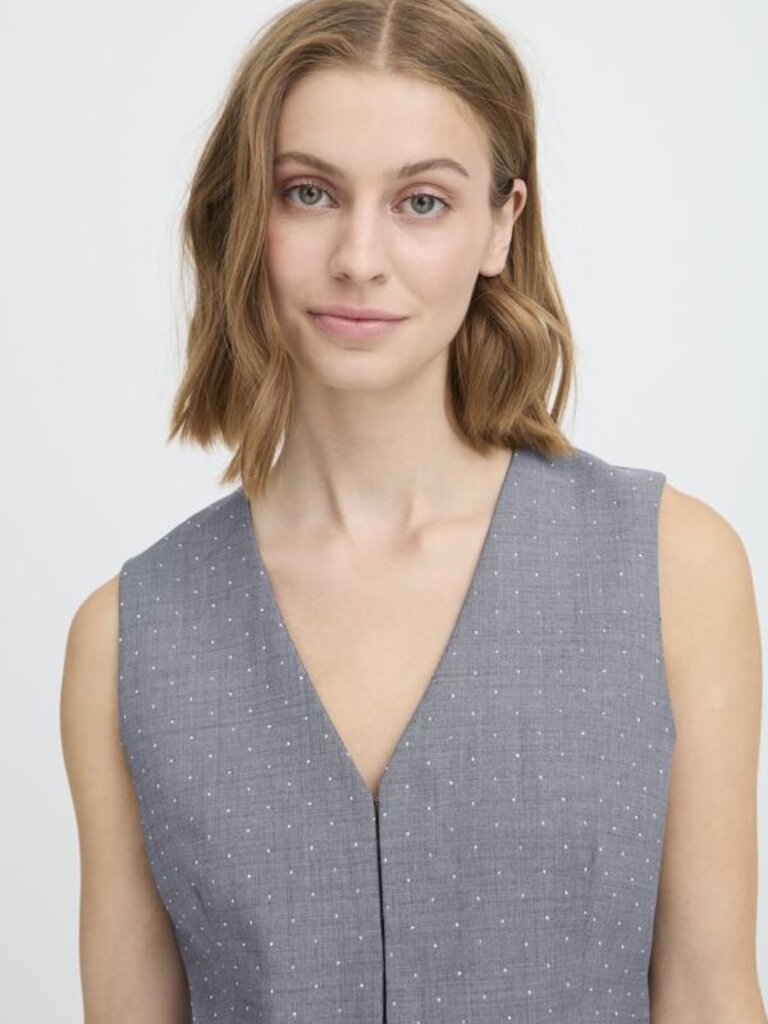 ICHI Grey Glitter Vest