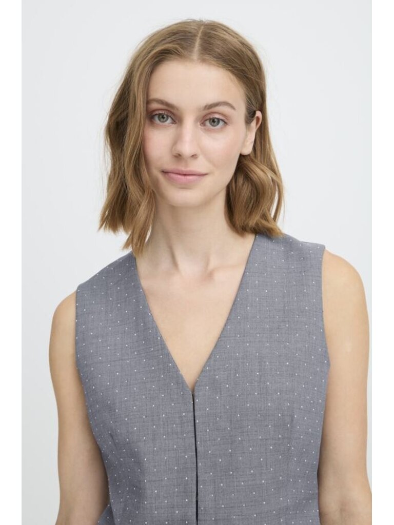 ICHI Grey Glitter Vest