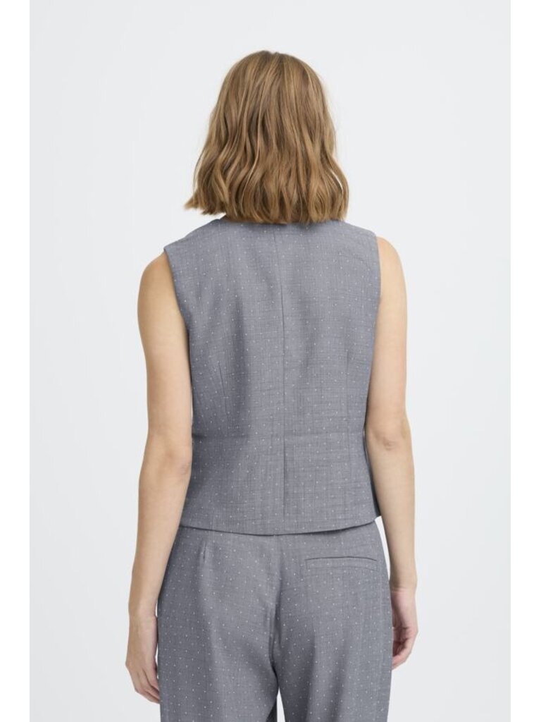 ICHI Grey Glitter Vest