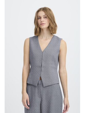 ICHI Grey Glitter Vest